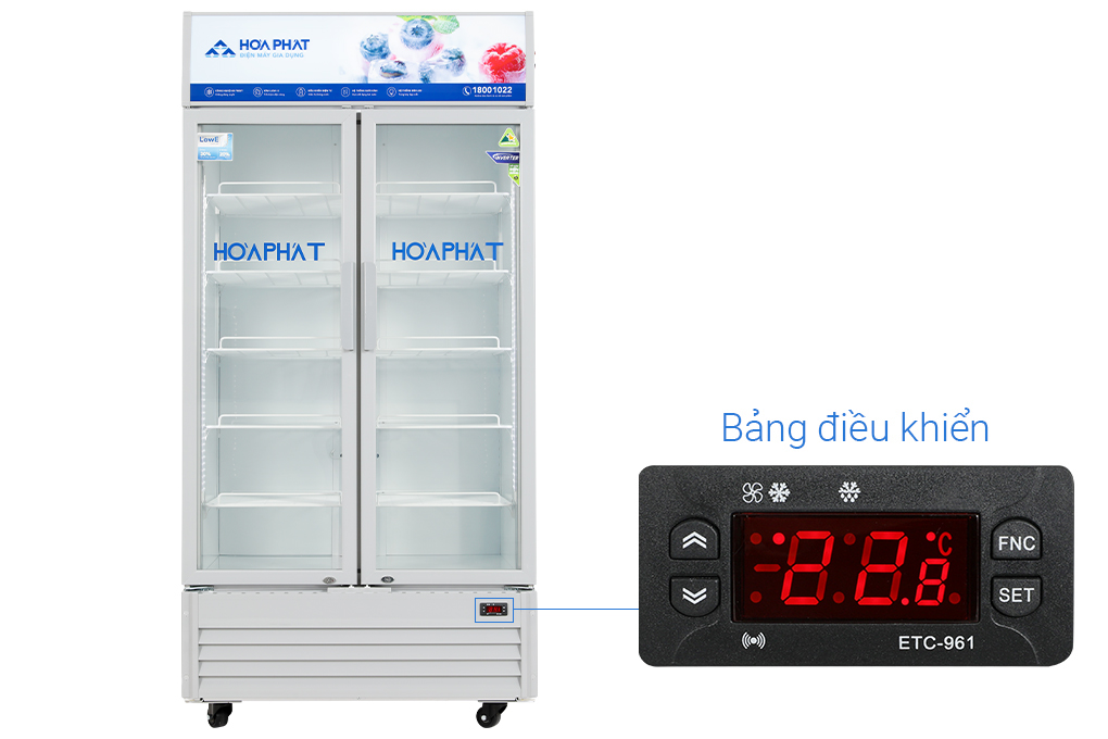 Tủ mát trưng bày Hòa Phát Inverter 723 lít HSR D8723